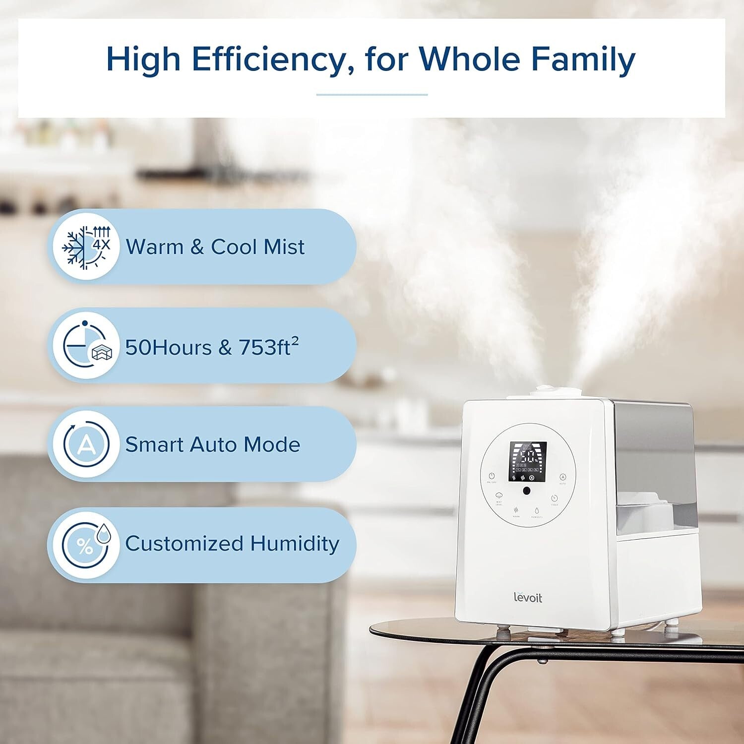 Effective 6L Home Humidifier: Adjustable Humidity Sensor & Essential Oils