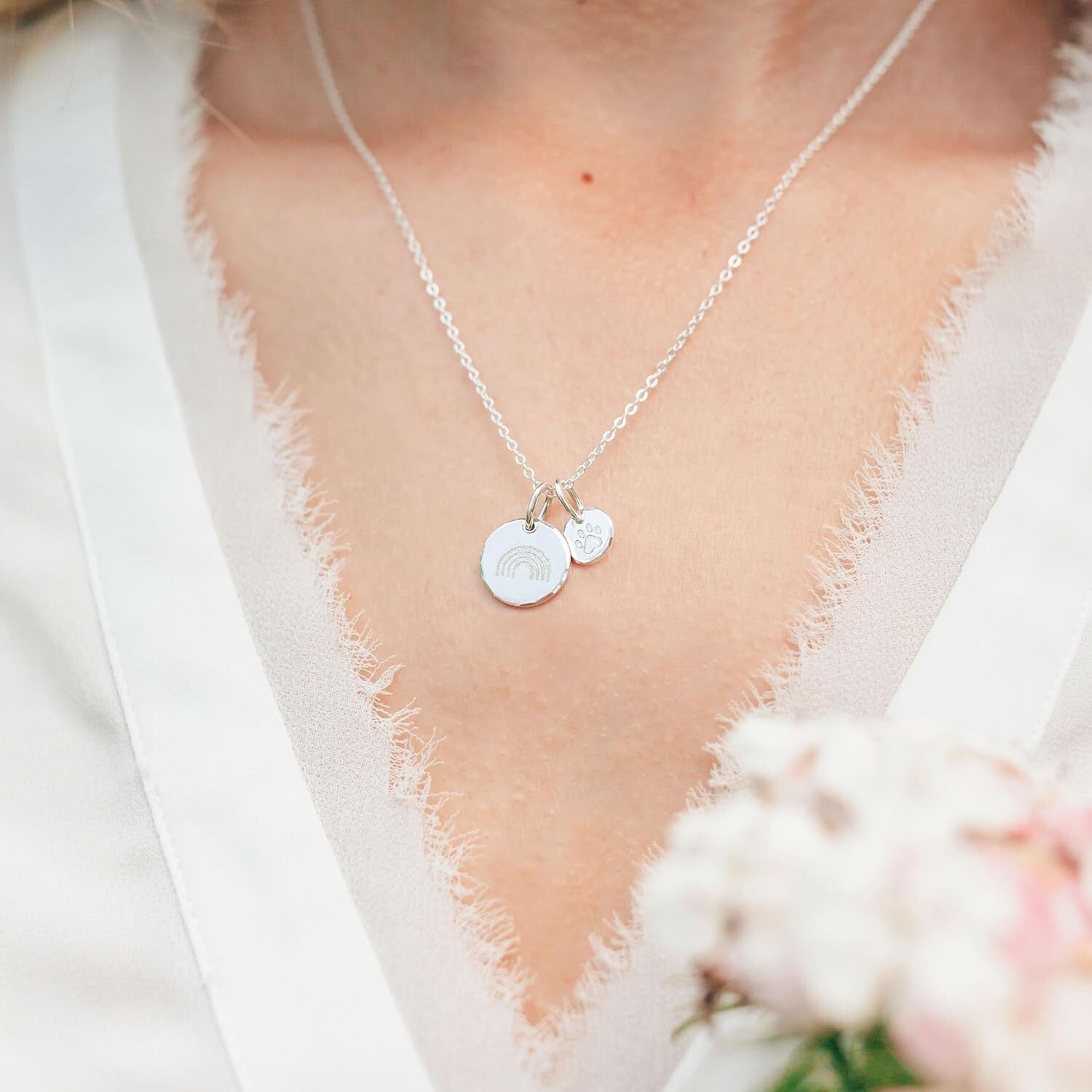 Elegant Silver or Gold Pet Memorial Jewelry - Heartfelt Sympathy Gift for Loss