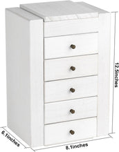 Load image into Gallery viewer, Sturdy White Jewelry Box with 6 Tiers, Mirror &amp; Earring Display Side Doors