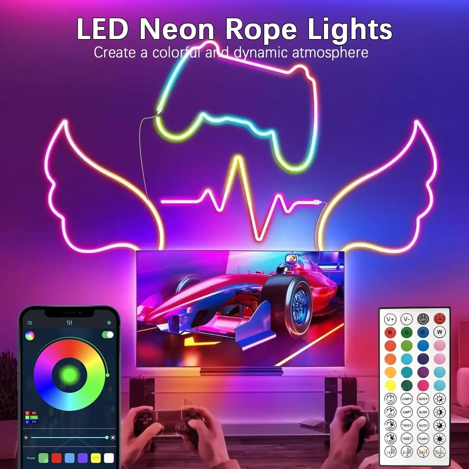 Flexible 30FT Neon LED Lights with App Control – Perfect for Indoors & Outdoors