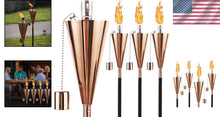 Load image into Gallery viewer, Elegant Stainless Steel Oil Torches for Garden - Set of 4 with 7-Hour Burn Time