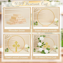 Load image into Gallery viewer, Complete Baptism Centerpiece Set: 12 Wooden Crosses, Floral Hoops &amp; Foam Roses