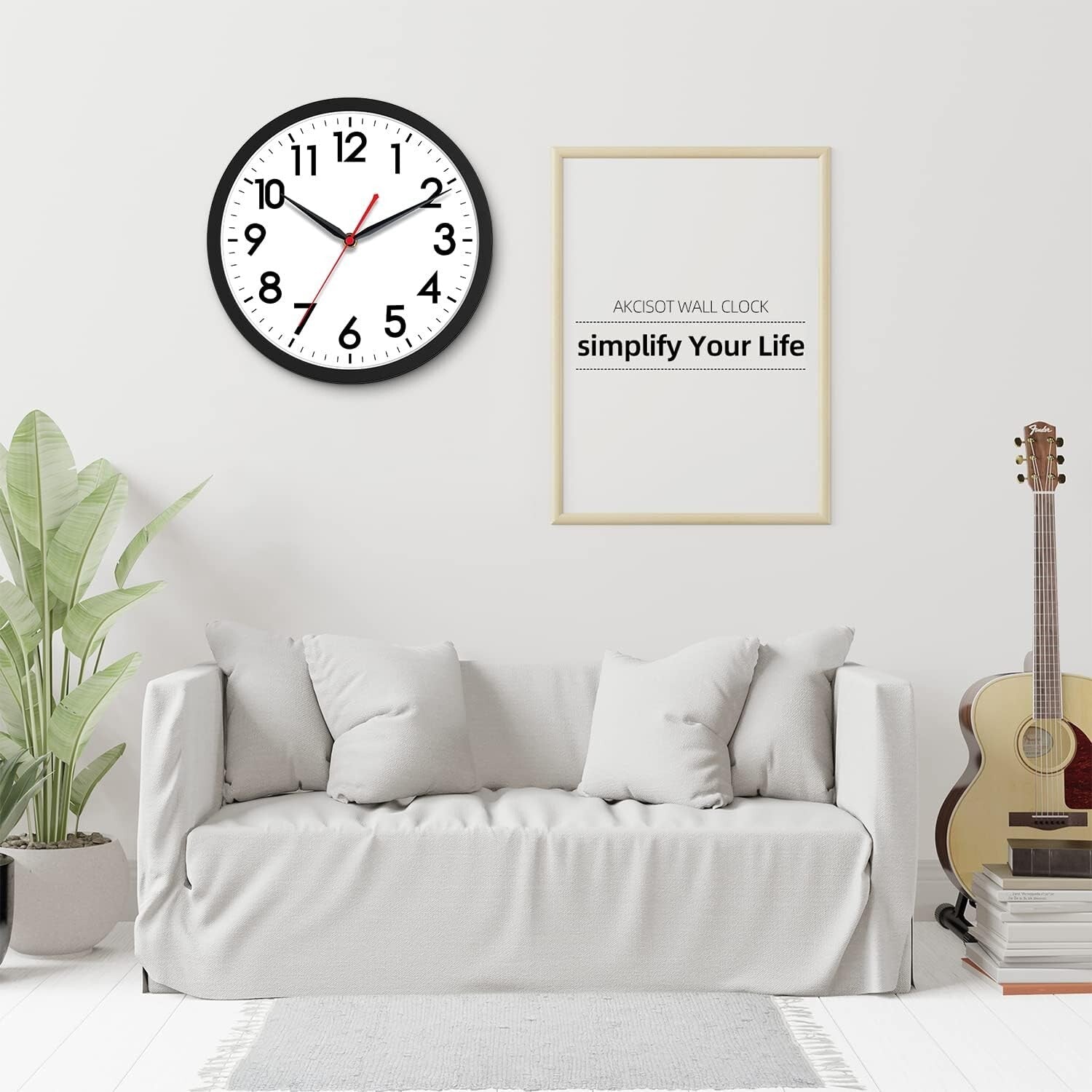 Chic 18-Inch Wall Clock with Big Numerals - Functional Decor for Any Room