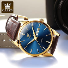 Load image into Gallery viewer, Fashionable Men's Luminous Quartz Watch - Waterproof Brown Leather Gift Edition