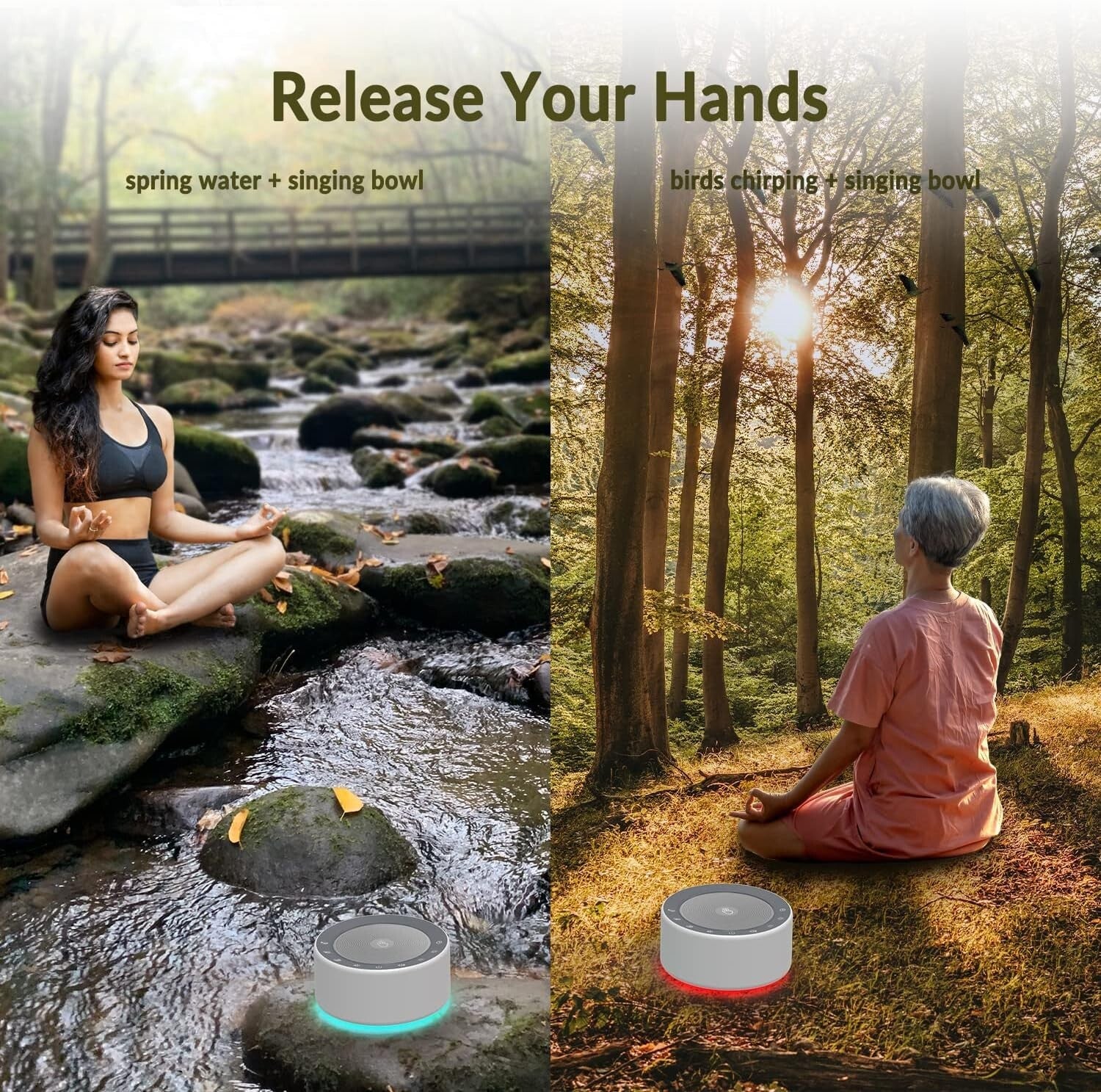 Tibetan Singing Bowl Sound Machine - 7 Unique Sounds for Meditation & Relaxation