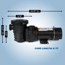 Load image into Gallery viewer, Self-Priming Dual Speed Pool Pump with 1.5” Hose Adapter, 75 GPM Flow Rate