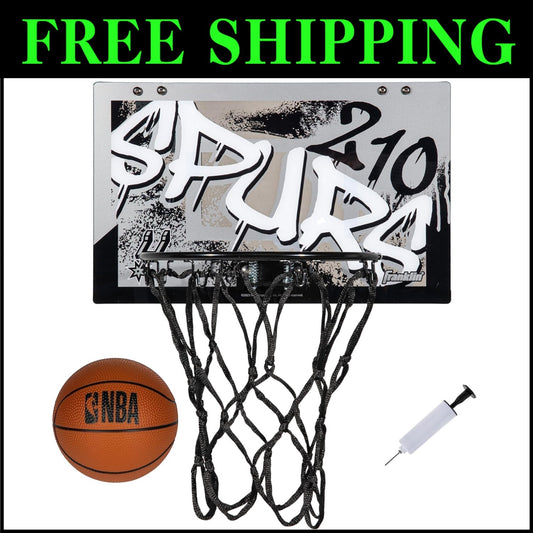 San Antonio Spurs Over the Door Mini Basketball Hoop Set - Indoor Fun for Kids