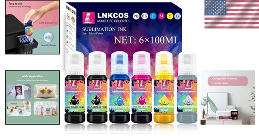 Easy-Fill 600ML Sublimation Ink for ET-8500 ET-8550 Printers - No Syringe Needed