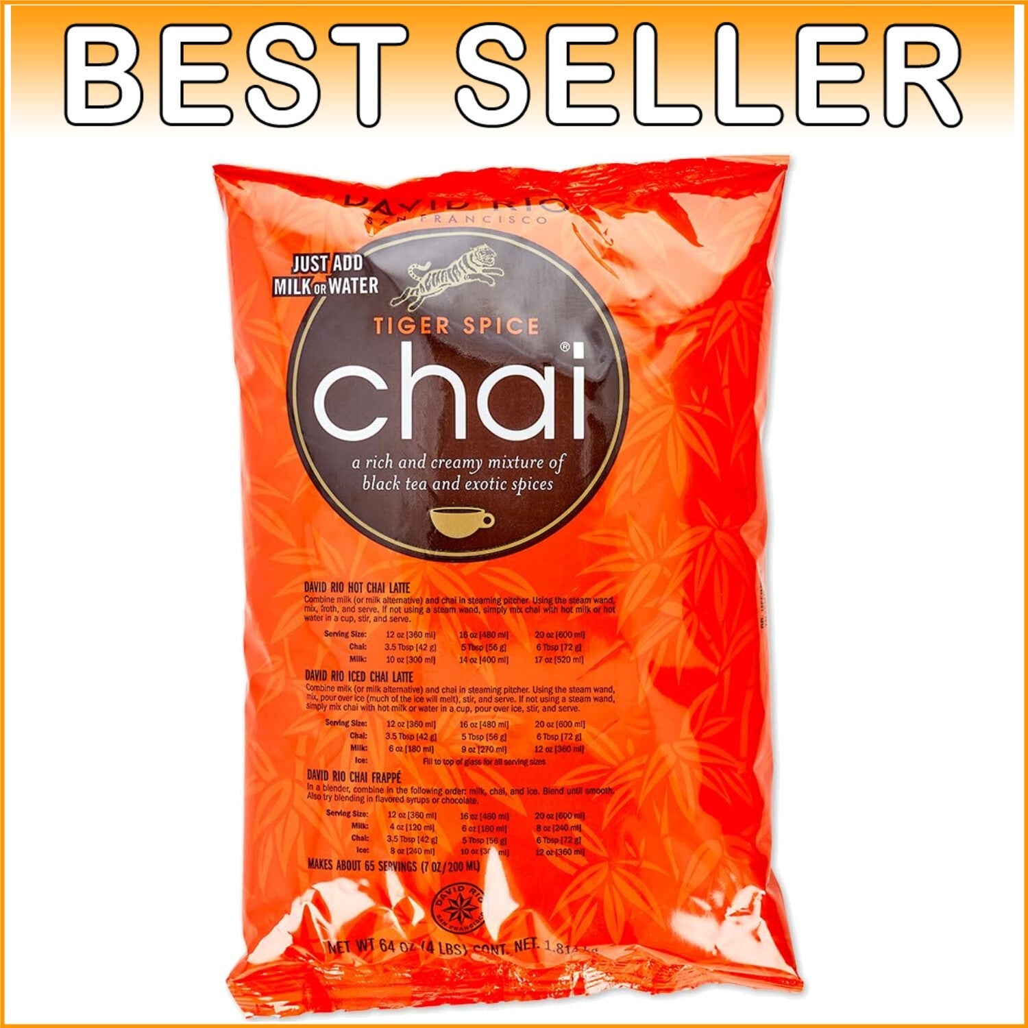 Tiger Spice Chai - 1.8 kg Creamy Black Tea & Spice Blend - Award Winning