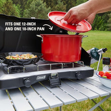 Load image into Gallery viewer, Triton+ Portable 2-Burner Camping Stove with Push-Button Ignition – 22,000 BTUs