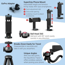 Load image into Gallery viewer, Versatile Action Camera &amp; Smartphone Tripod - SquidGrip with Neo-Rubber Legs