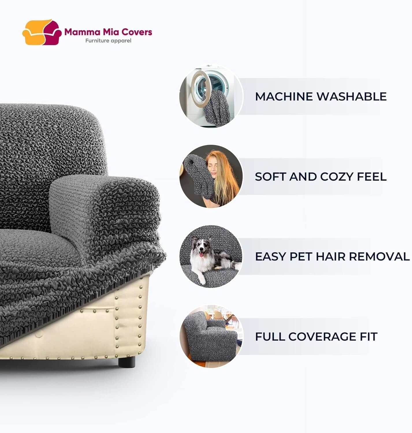 Soft Polyester Armchair Slipcover - One-Piece Stretch Fit for Modern Living