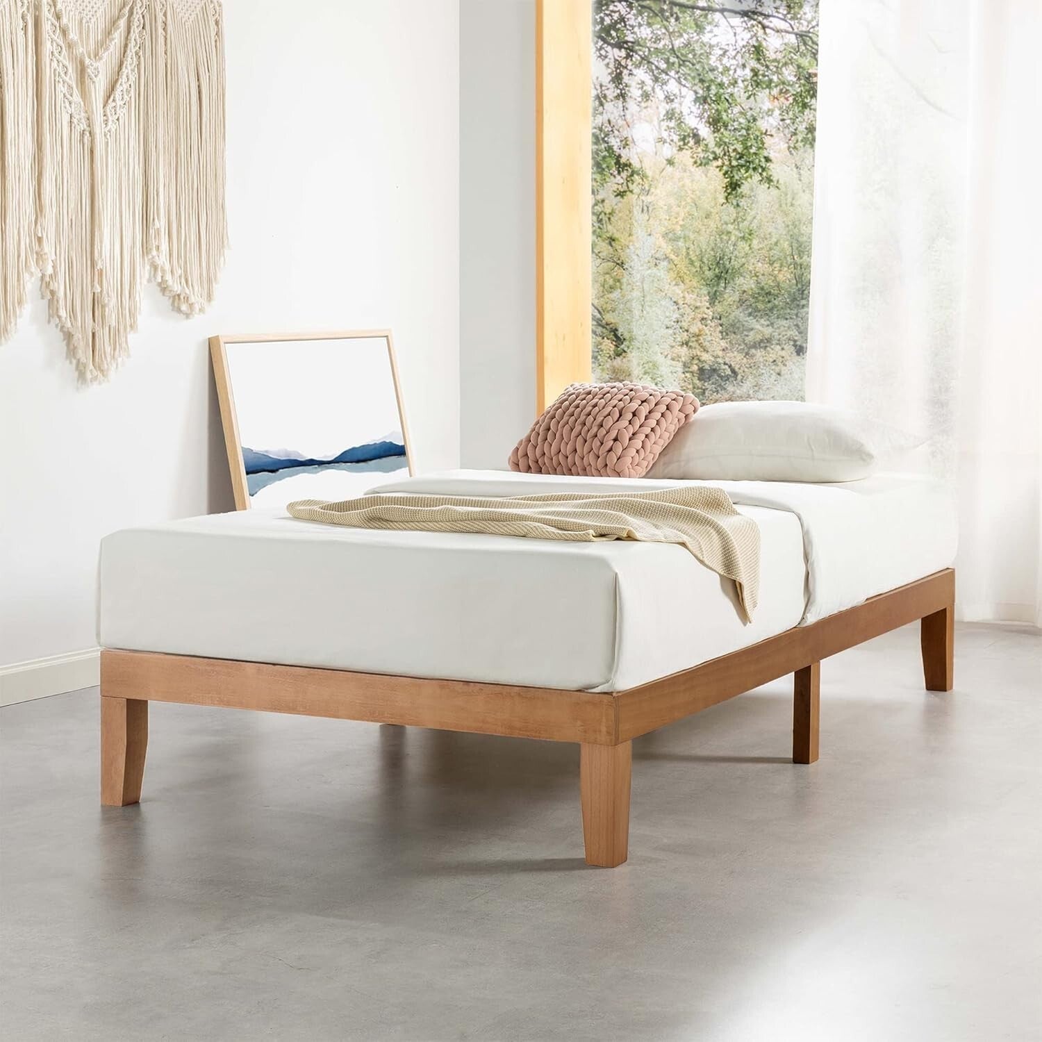 Classic 12-Inch Twin Platform Bed with Wooden Slats - Compact & Reliable