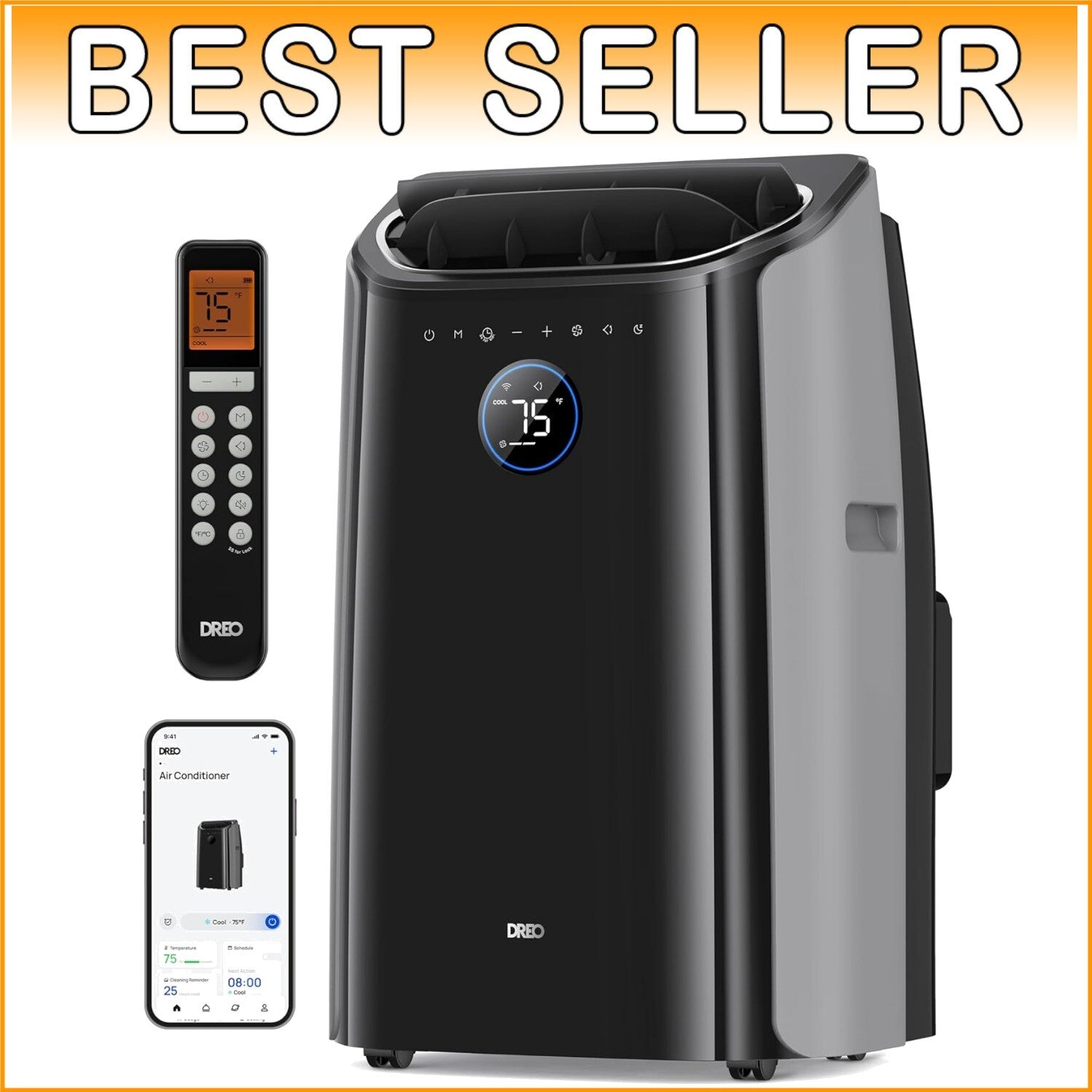 Energy-Efficient 12000 BTU Portable AC - Adjustable Cooling & Drain-Free Design