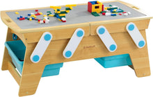 Load image into Gallery viewer, Durable Building Bricks Storage Table with Three Bins - Versatile Play Space