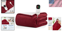 Load image into Gallery viewer, Sherpa Heated Blanket - Full Size 72"x84" with Over-Heat Protection and Timer