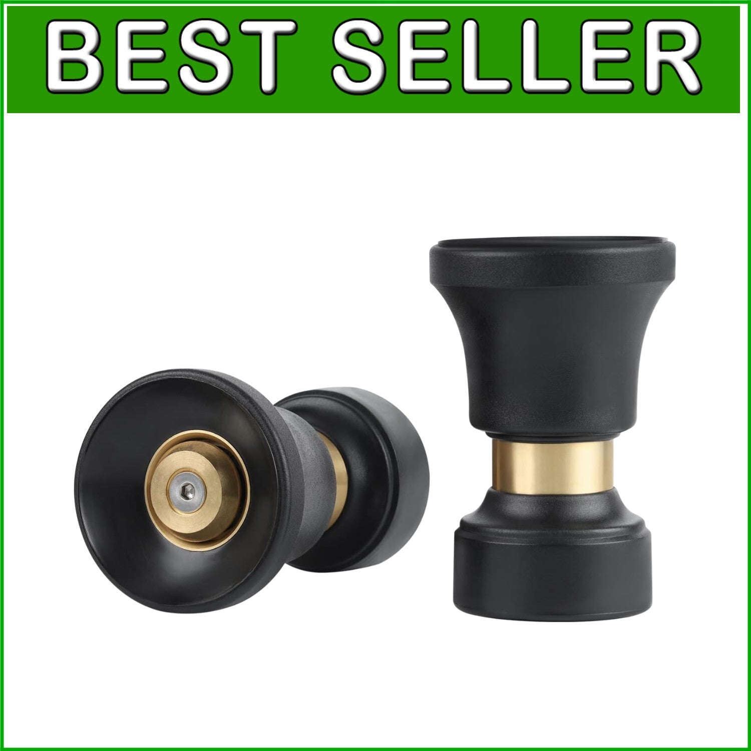 Adjustable Brass Hose Nozzle - 2 Pack for Effective Car Wash and Garden Cleaning