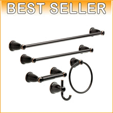 Load image into Gallery viewer, Kinla Five-Piece Bathroom Hardware Set in Oil-Rubbed Bronze - Immediate Upgrade