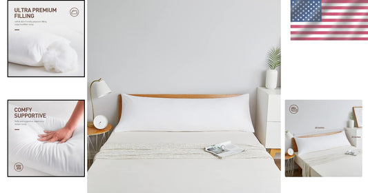 Comforting 20x60” Premium Body Pillow for Adults - Ideal for Pregnancy & Sleep