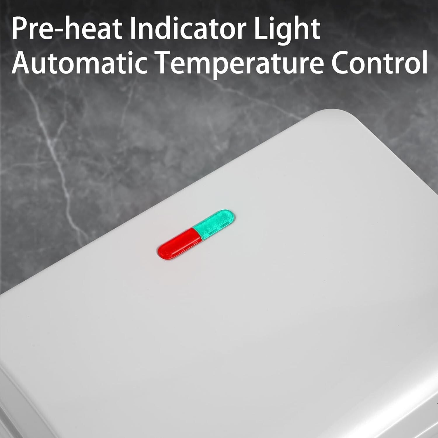 Non-Stick Hot Dog Waffle Machine with Temperature Control - White Design