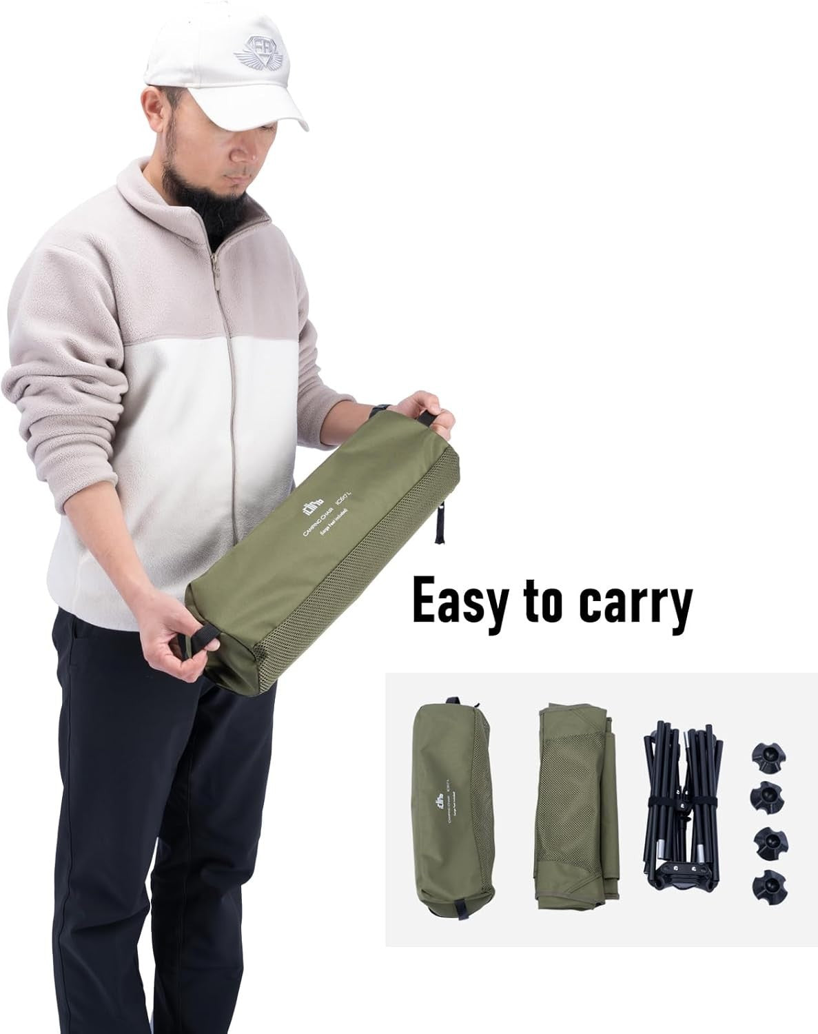 Breathable High-Back Folding Chair with Anti-Sinking Feet - Perfect for Outdoors