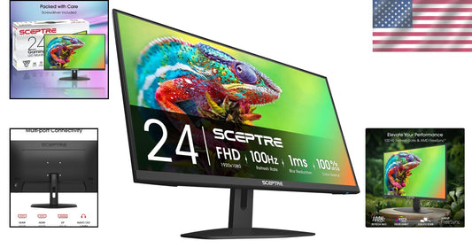 24-Inch Full HD 100Hz Monitor - Immersive Edgeless Display with FreeSync & Audio