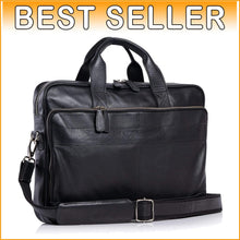 Load image into Gallery viewer, Unisex 18-Inch Leather Briefcase with Multiple Sections for Organized Carry