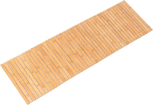 Durable Waterproof Bamboo Bath Mat - Long Lasting Non-Slip Shower Runner 16x48