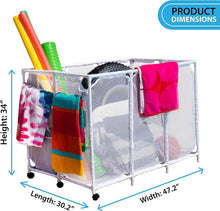 Load image into Gallery viewer, Stylish White Pool Floats &amp; Noodles Organizer - 47.2" W Outdoor Storage Solution