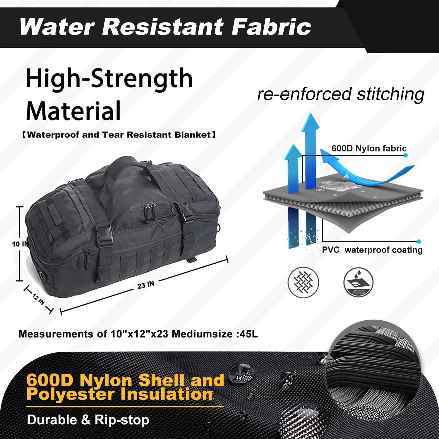 Lightweight and Durable 3-in-1 Duffle Bag: Your All-in-One Travel Solution