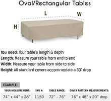 Load image into Gallery viewer, UV Resistant Weatherproof Table Cover for 80-84 Inch Oval/Rectangle Tables