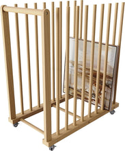 Load image into Gallery viewer, Versatile Portable Canvas Storage Rack - Beech Wood Organizer with Wheels