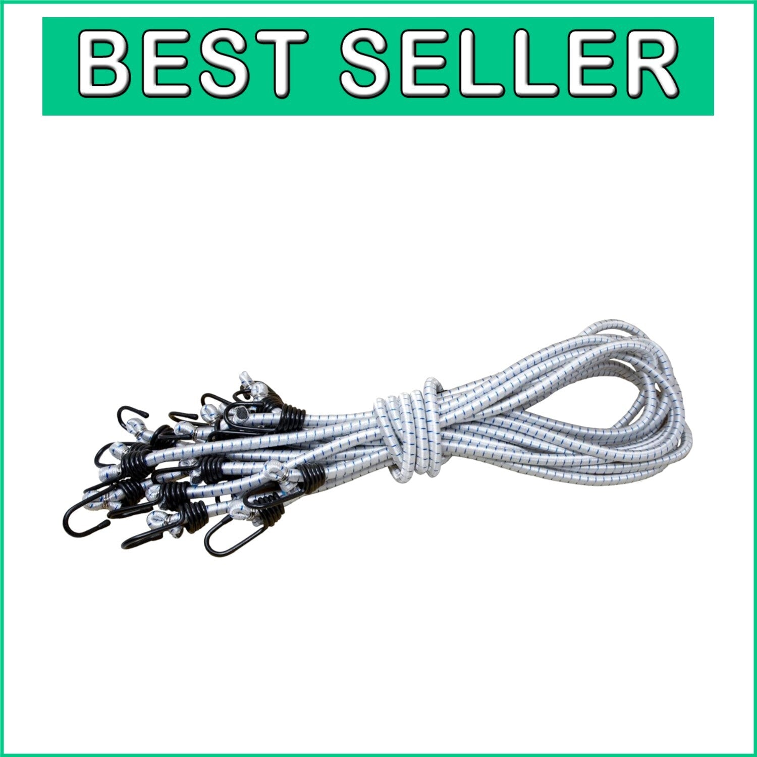 Durable Multi-Use Bungee Cords, 48-Inch with Hooks – Ideal for Outdoors, 10-Pack