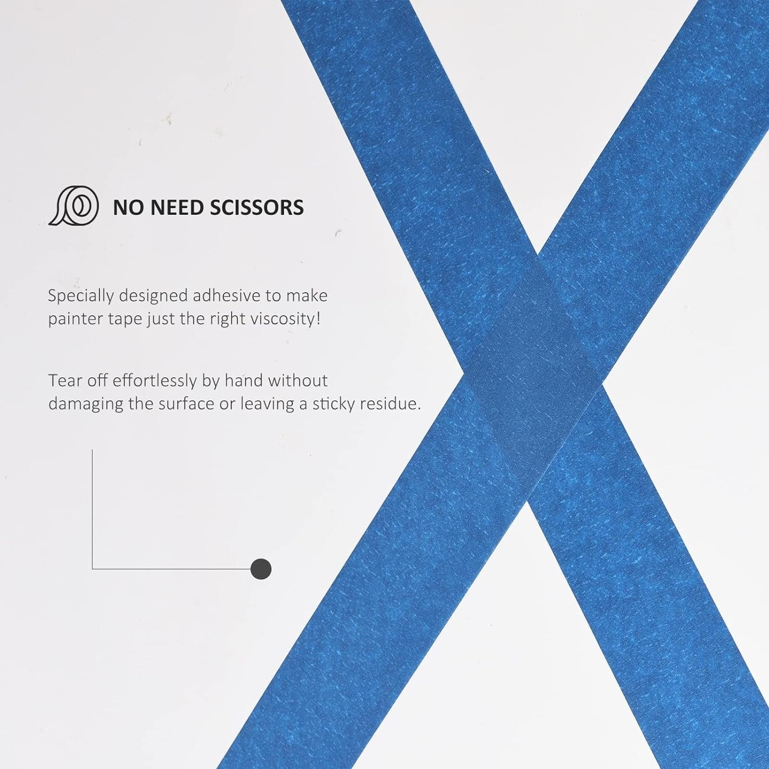 Professional Grade Painters Tape - 10 Rolls Blue Masking Tape, 2" x 55 Yards