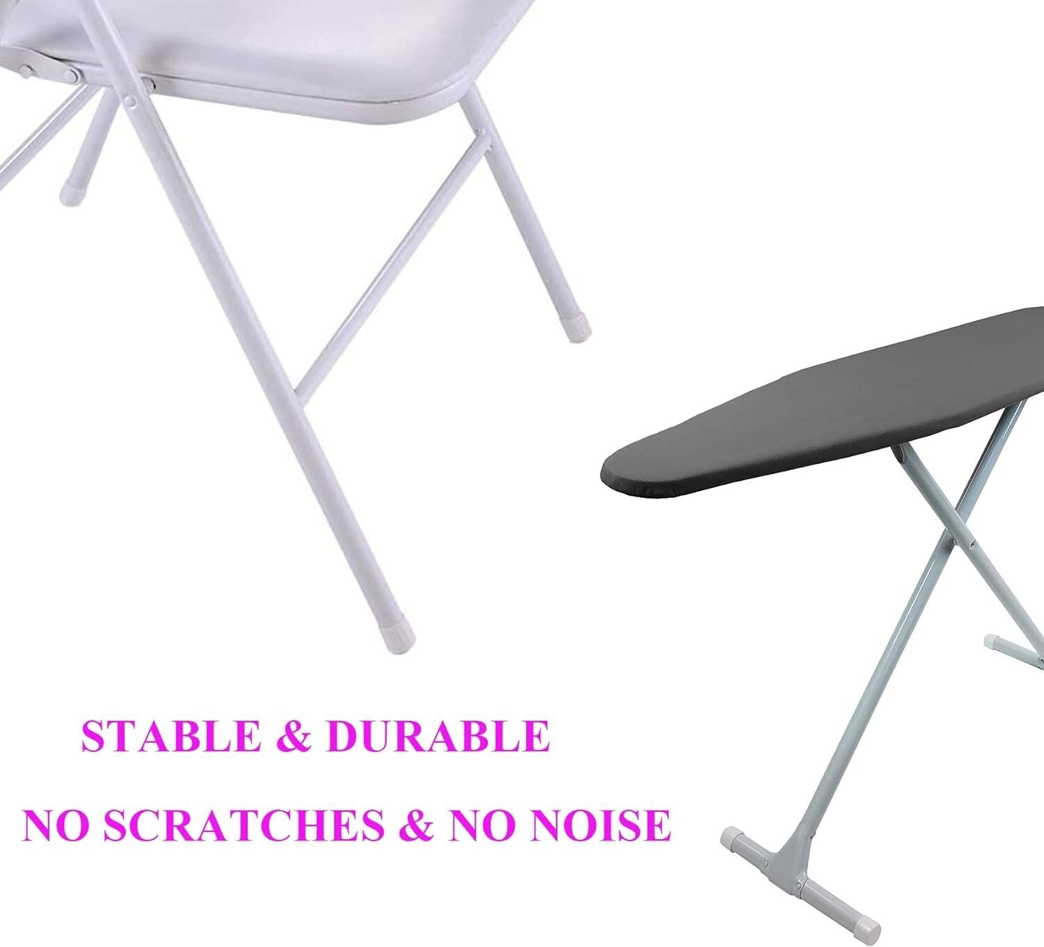 Stylish White Non-Slip Rubber Floor Protectors – 64 Chair Leg Tips, 1” Diameter