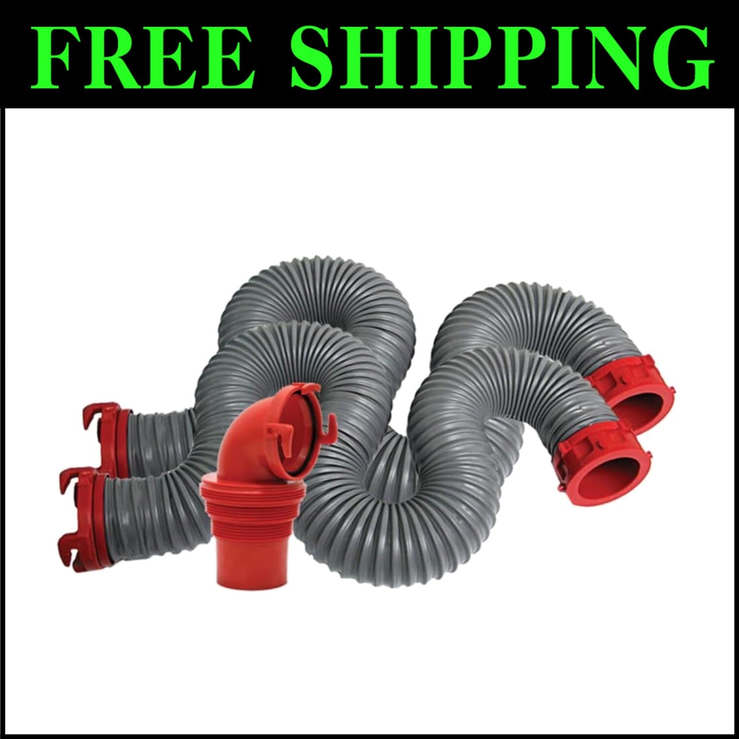All-In-One 20-Foot Sewer Hose Kit for RVs - Includes Rotating Fittings & Adapter