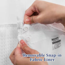Load image into Gallery viewer, Luxury No Hook Waffle Weave Shower Curtain with Snap-In Liner for Easy Install