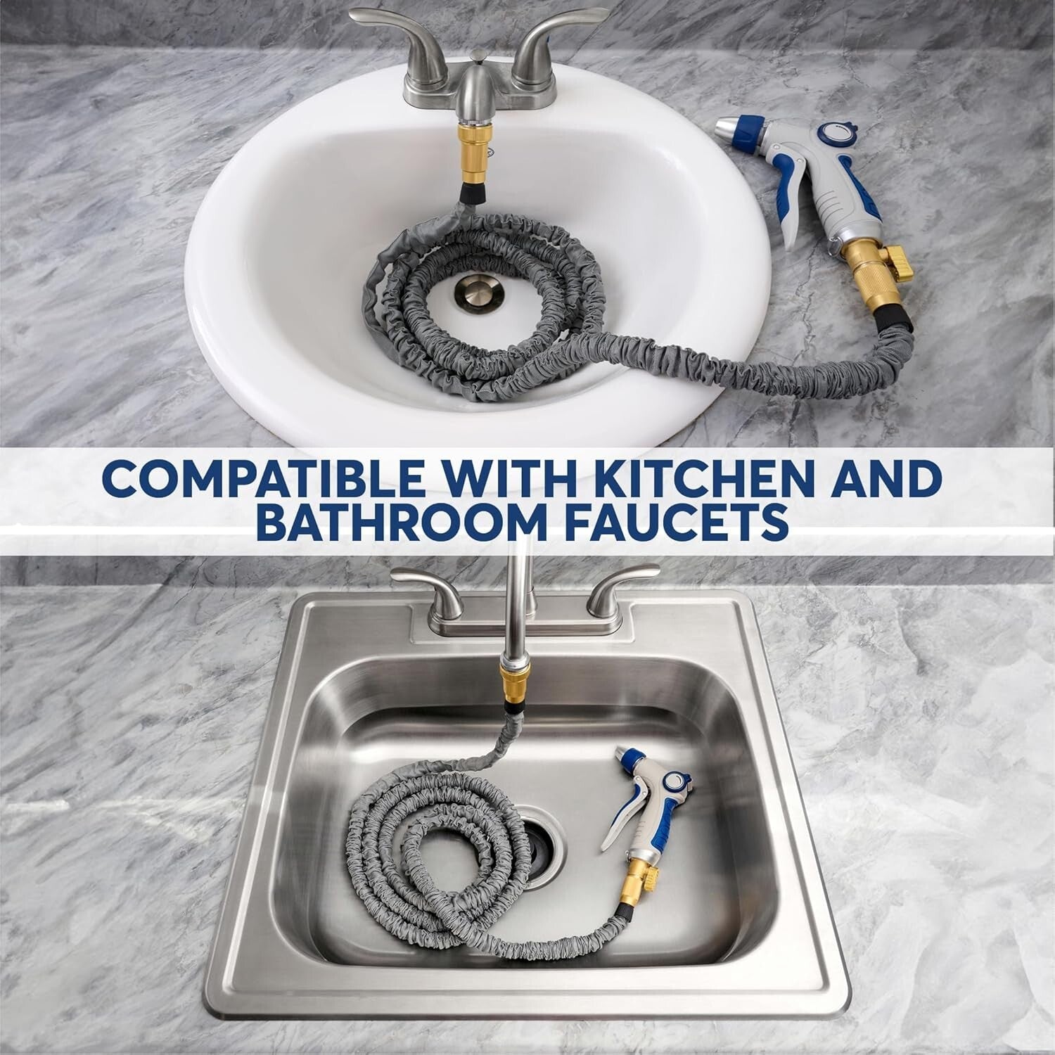 Durable 75 FT Sink Hose Attachment for Effortless Household Cleaning and More