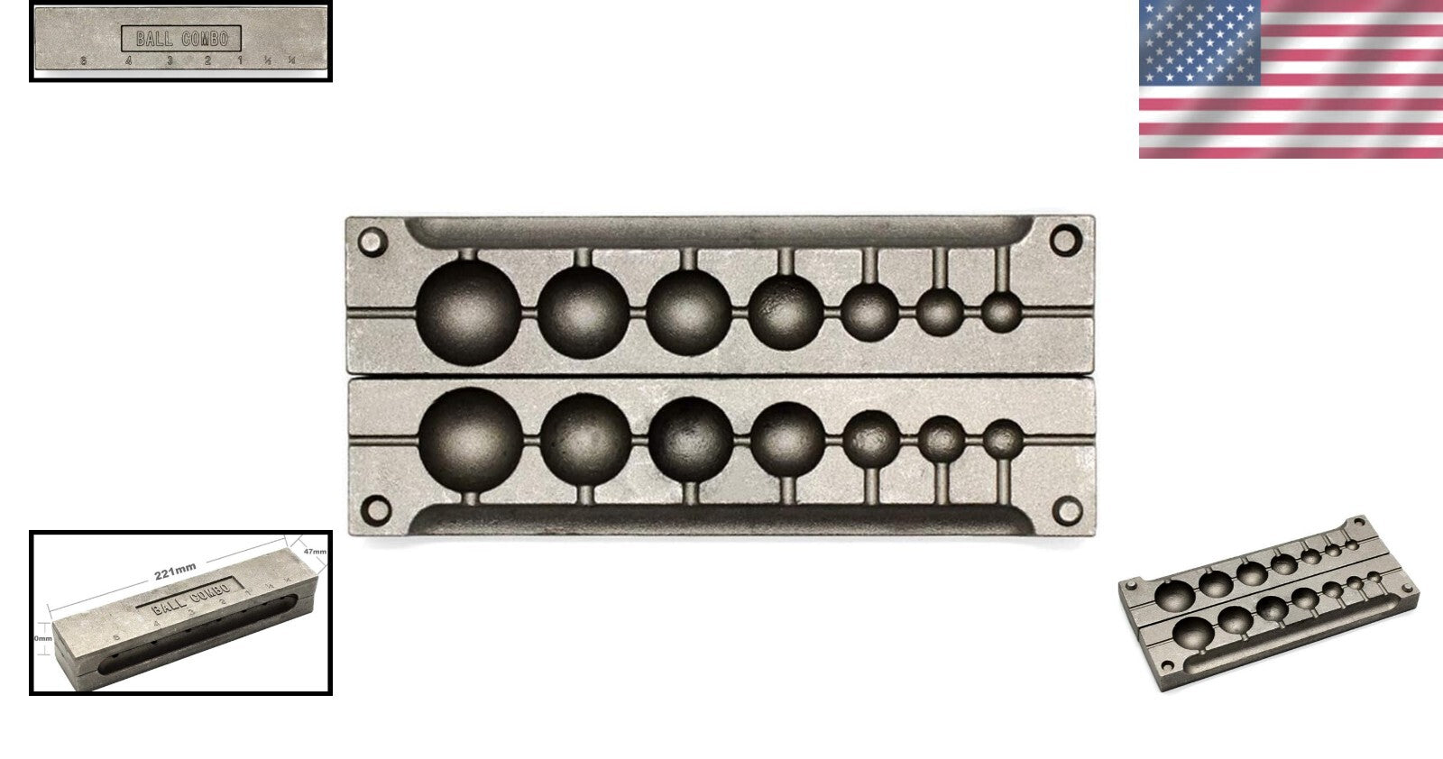 Lead Round Sinker Mold with 7 Cavities for Custom Weights - Fishing Essentials