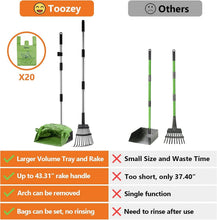 Load image into Gallery viewer, Unbreakable Dog Pooper Scooper - Extra Large Stainless Steel Tray &amp; 43.31" Rake