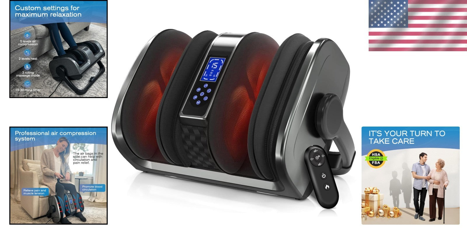 Customizable Shiatsu Foot Massager with Heat for Optimal Comfort - Ideal Gift