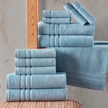 Load image into Gallery viewer, Premium Comfort Light Blue Bath Towels - 4 Pack, Quick-Dry &amp; Machine Washable