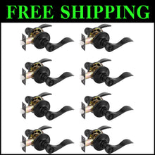 Load image into Gallery viewer, Heavy-Duty Zinc Alloy 8 Pack Door Handles - Matte Black, Ambidextrous Design