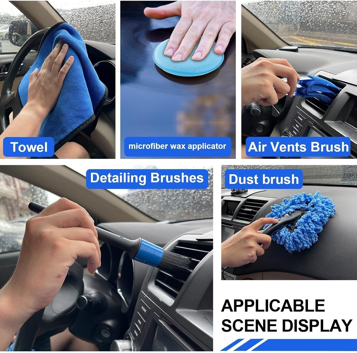 Ultimate 21-Piece Car Cleaning Kit with Non-Slip 62" Brush - Ideal Gift