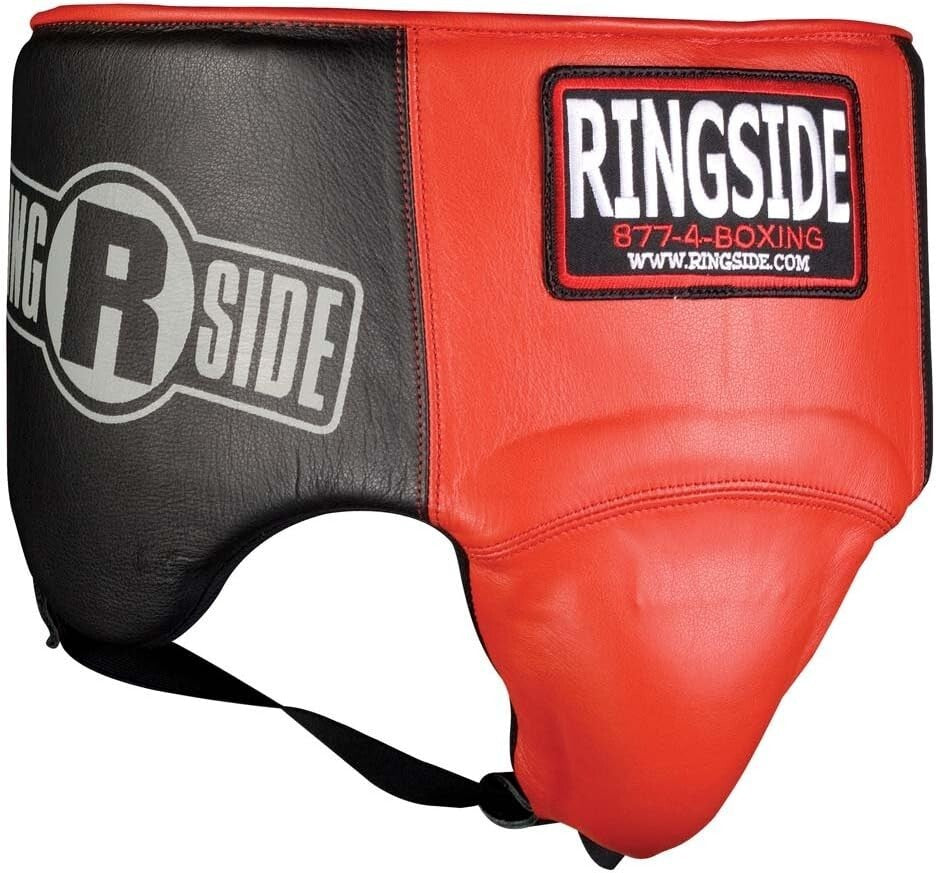 Adjustable Black Boxing Groin Protector - Lightweight With Hook and Loop Closure