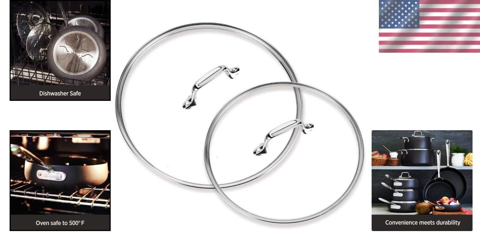 Elevate Cooking with HA1 Glass Lids for 10 & 12 Inch Fry Pans - Dishwasher Safe