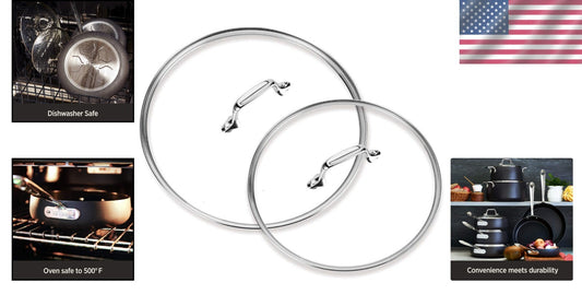 Elevate Cooking with HA1 Glass Lids for 10 & 12 Inch Fry Pans - Dishwasher Safe