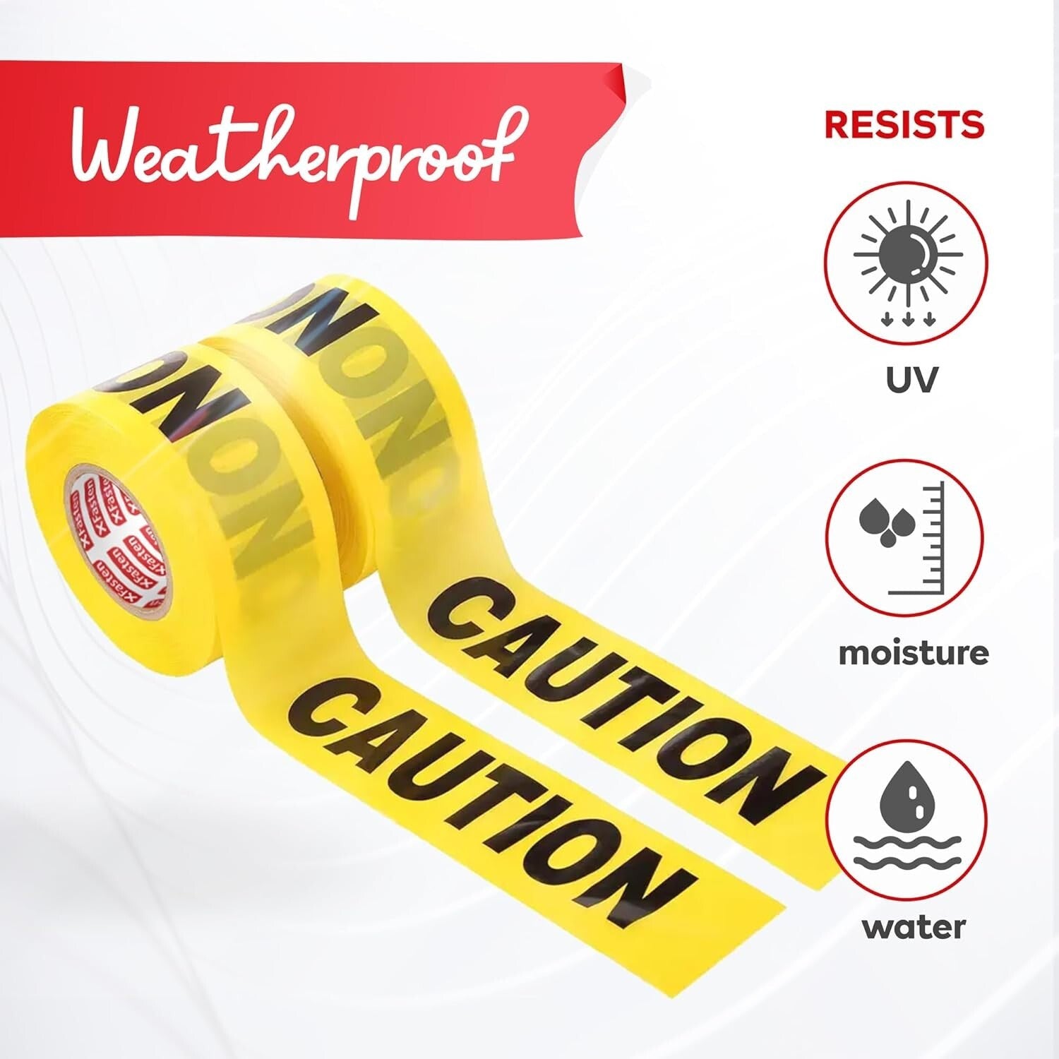 Weatherproof Yellow Caution Tape - 6-Pack, Ideal for Construction and Events