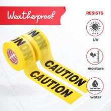 Load image into Gallery viewer, Weatherproof Yellow Caution Tape - 6-Pack, Ideal for Construction and Events