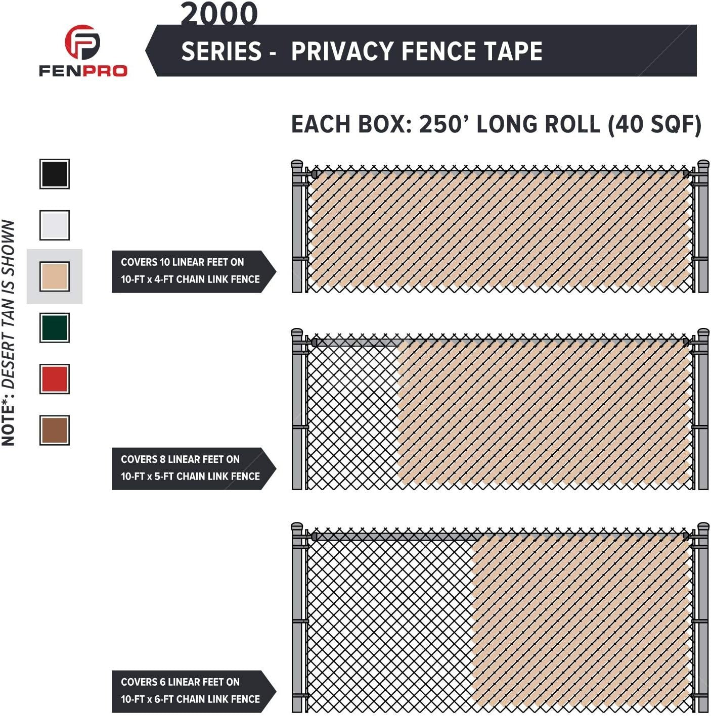 250ft Desert Tan Privacy Tape for Chain Link Fences - Ideal for Outdoor Privacy